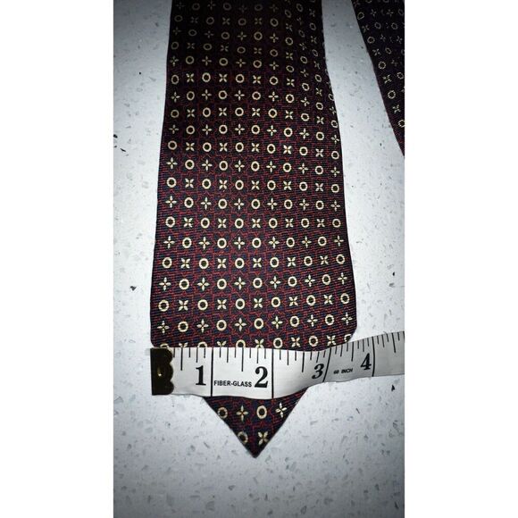 Vintage Silk Burberry London Men's Red, Blue, Gold, Tie, Luxury, Designer. - Picture 12 of 14